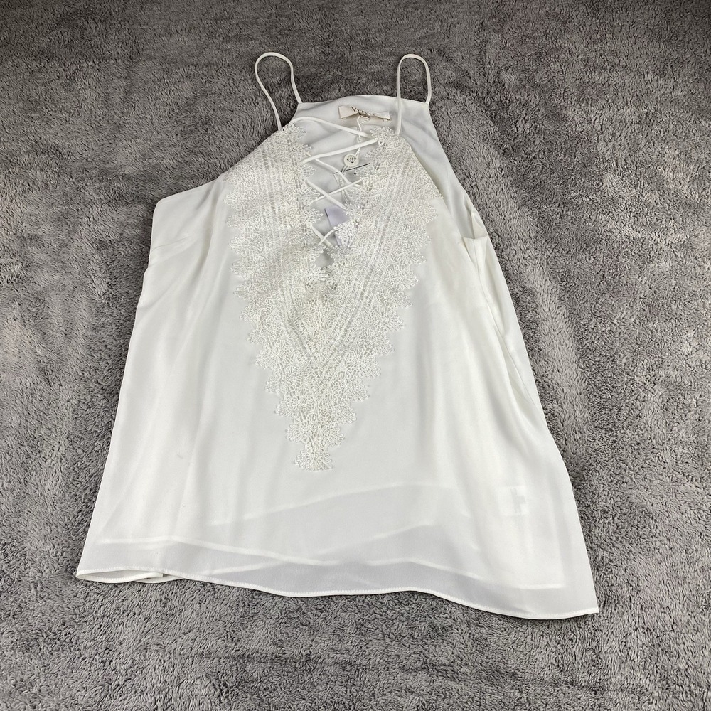 WAYF Posie Strappy Camisole‎ Lace Up Womens juniors Small White NWT